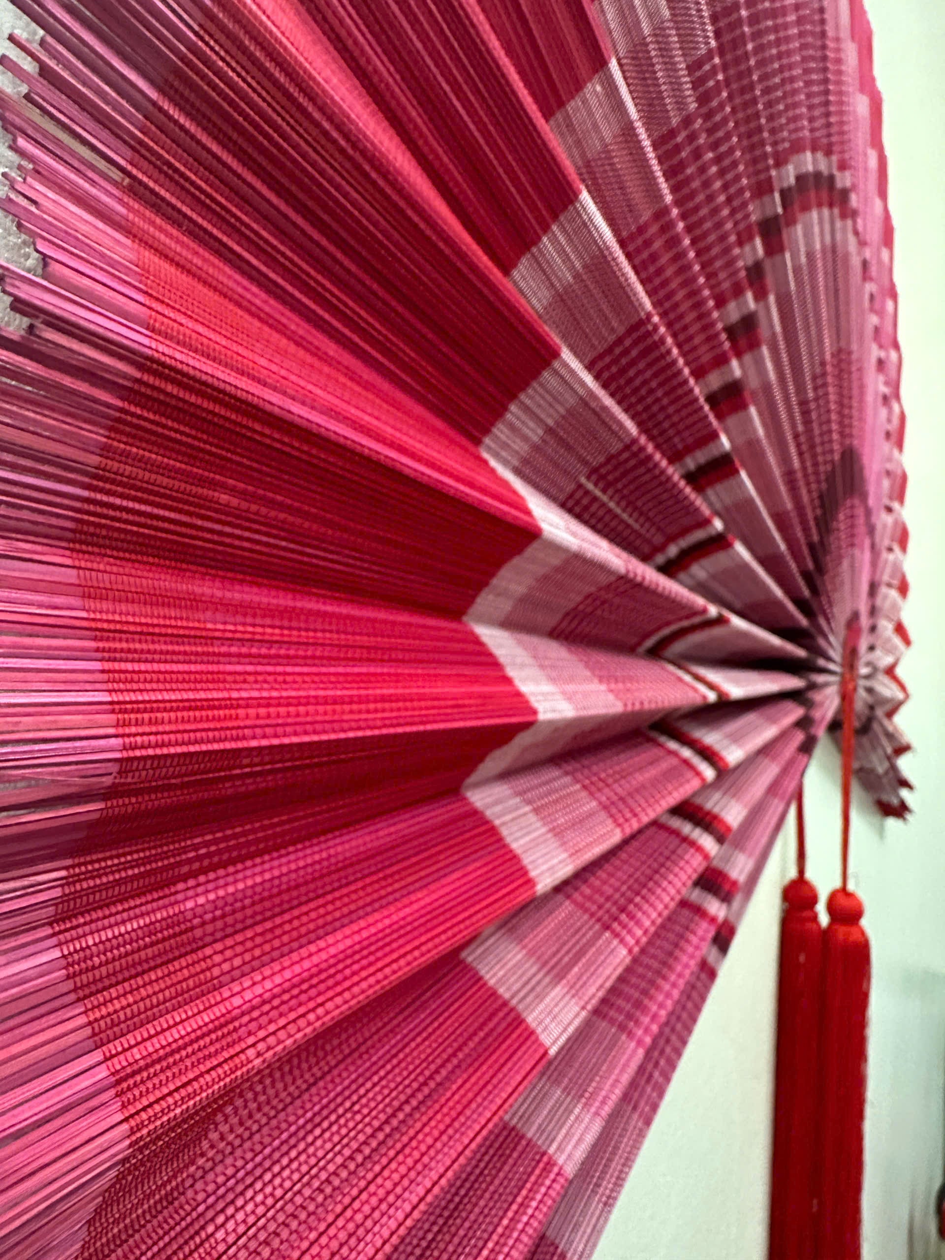 Handcrafted Bamboo Wall Fan Decor | Large Boho Woven Wall Art